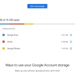 How much space do Gmail emails take up