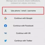 log in TikTok account via your Username