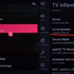 LG TV serial number lookup step1 and 2