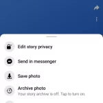 delete a story on the Facebook app on an Android device