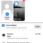 delete a story on the Facebook app on an iPhone