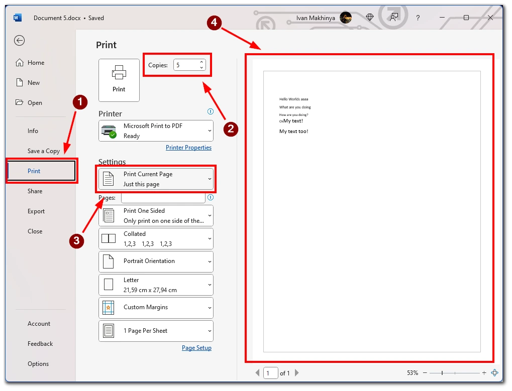 How to print multiple copies of one page in Word 2 Tab TV Japan