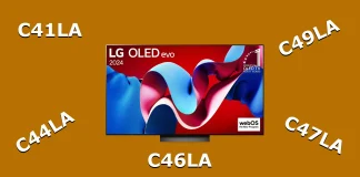LG OLED TV モデル間の違い C41LA、C44LA、C45LA、C46LA、C47LA、C48LA、C49LA