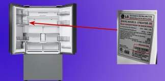 LG冷蔵庫のモデル番号とシリアル番号の確認方法