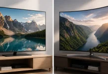 フラットテレビと曲面テレビの違い
