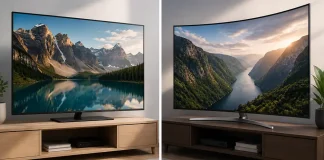 フラットテレビと曲面テレビの違い