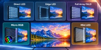 テレビのバックライトの種類を解説、Direct LED、Edge LED、Full Array FALD、Micro RGB、Mini LED